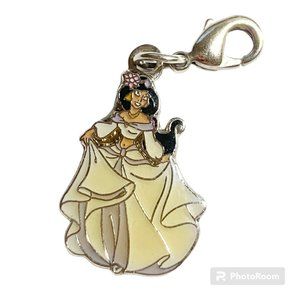 Vintage Disney Princess Jasmine Clip On Charm Aladdin Zipper Pull Purse Signed